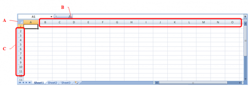 Partes de Excel para Windows