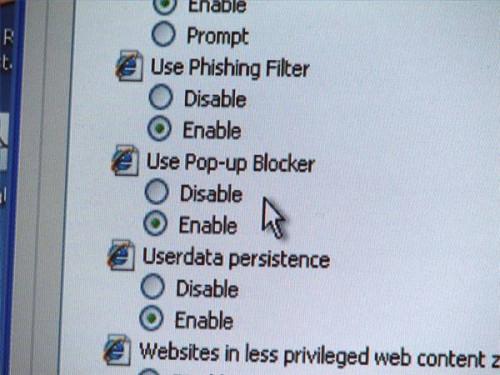 Cómo habilitar un bloqueo de ventanas emergentes en Windows XP