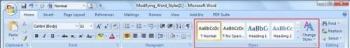 Cómo modificar los estilos en Word 2007