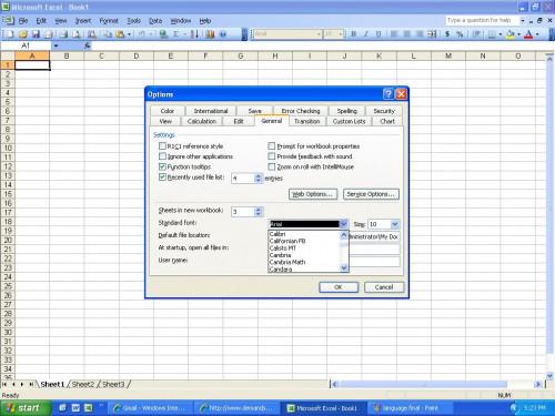 Cómo cambiar Fuente estándar Configuración en Excel