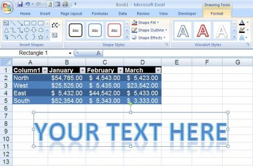 Cómo utilizar WordArt en Microsoft Excel 2007