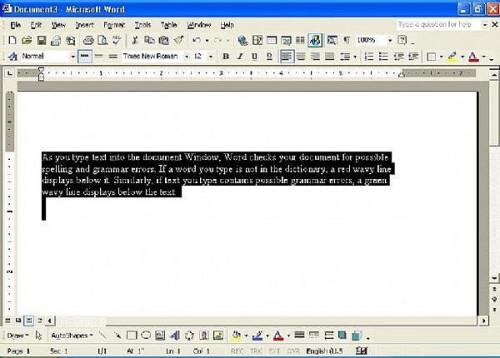 Cómo copiar / cortar texto en un documento de Microsoft Word