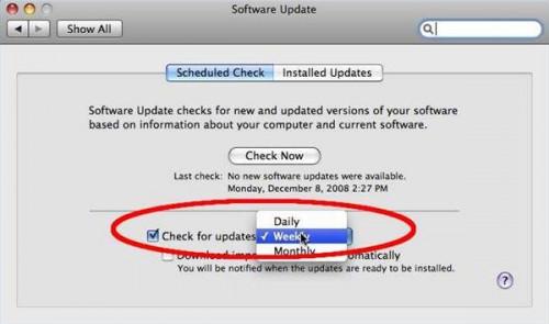 Cómo comprobar automáticamente si hay actualizaciones de software en Mac OS X