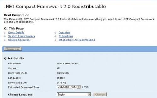 Cómo instalar Microsoft Net Compact Framework 2.0