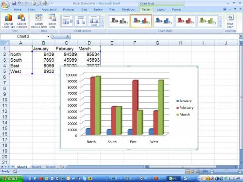 Cómo crear un gráfico en Microsoft Excel 2007