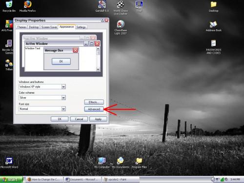 Cómo cambiar el esquema de color en Windows XP