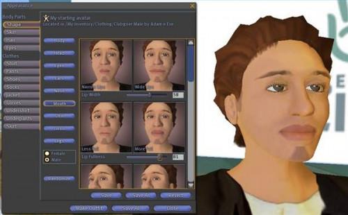 La creación de avatares en un mundo virtual