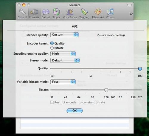 ¿Cómo pasar o codificar un MP3 LAME V0 en Mac OS X