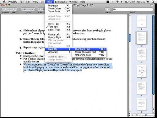 Cómo editar archivos PDF con vista previa de Mac OS X Leopard