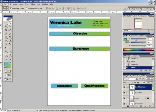 Cómo hacer un curriculum vitae en Adobe Photoshop