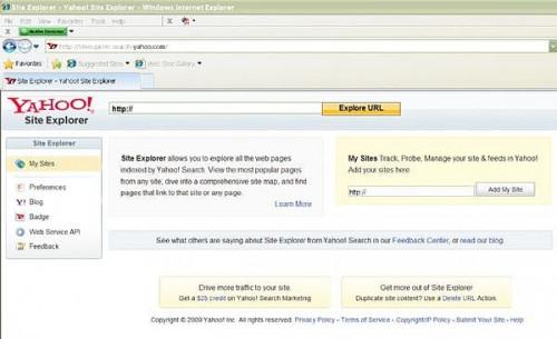 ¿Cómo encontrar vínculos de retroceso a su sitio usando Yahoo Site Explorer