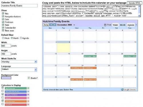 Cómo incrustar un calendario dinámico en tu página web utilizando calendarios de Google