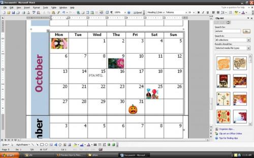 Cómo personalizar un calendario mensual uso de Word