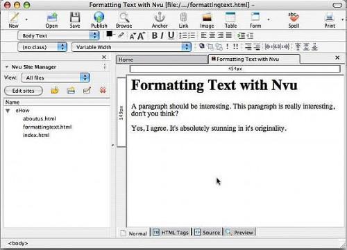 Cómo dar formato a texto con Nvu