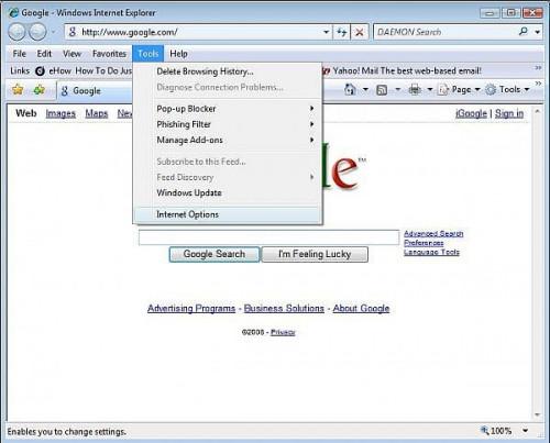 Cómo borrar archivos temporales, cookies, y la historia en Internet Explorer 7