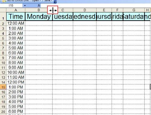 Cómo crear un programa semanal de 24 horas Calendario Con Excel