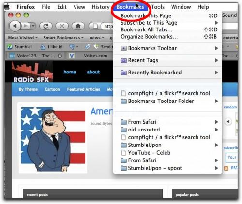 Copia de seguridad de los marcadores de Firefox en Mac OS X