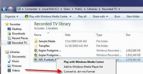 Cómo convertir archivos de Windows Media Center .wtv a otros formatos de archivo de vídeo