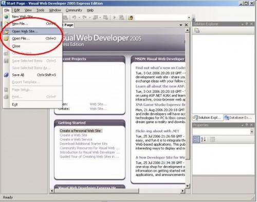 Cómo conectar con Visual Web Developer 2005 Express Edition a eNom alojamiento web