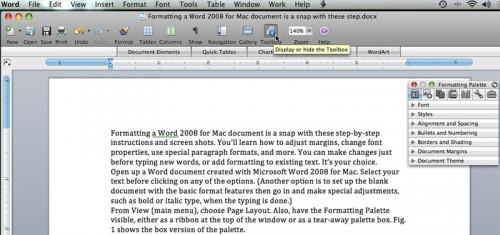 Cómo dar formato a un documento de Word 2008 para Mac