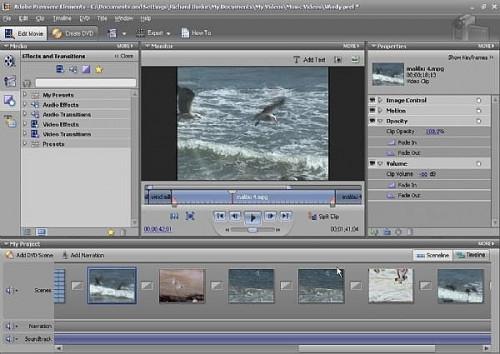 Cómo crear una transición de escena en Adobe Premier Elementos