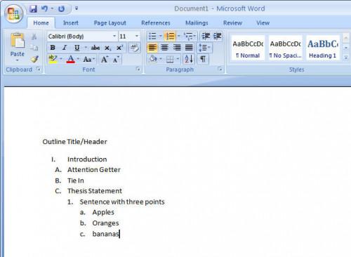 Cómo hacer un esquema en Microsoft Word 2007