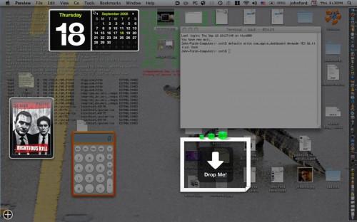 Cómo hacer Dashboard widgets disponibles en un escritorio en Mac OS X Leopard